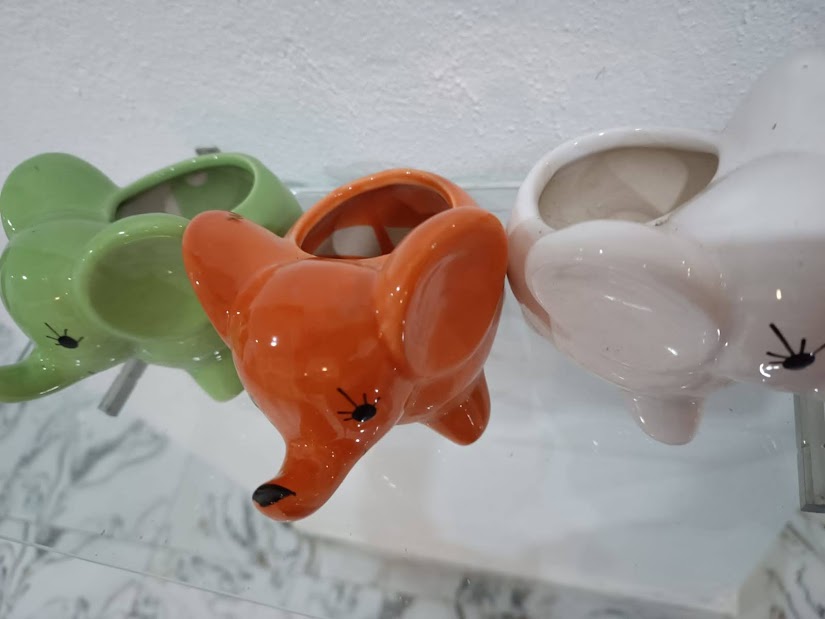 Handmade Ceramic Small Elephant Planter for Home Decor Set of 2 (Product No. 13)