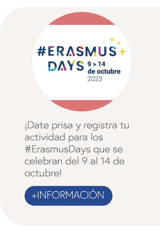 ¡Date prisa y registra tu actividad para los #ErasmusDays que se celebran del 9 al 14 de octubre!