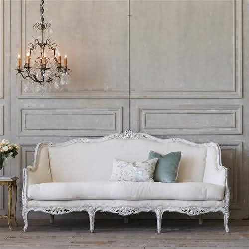 White French Sofa Classic carved solid wood Furniture