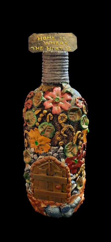 Handmade Glass Bottle Artwork Suitable for Home Decor