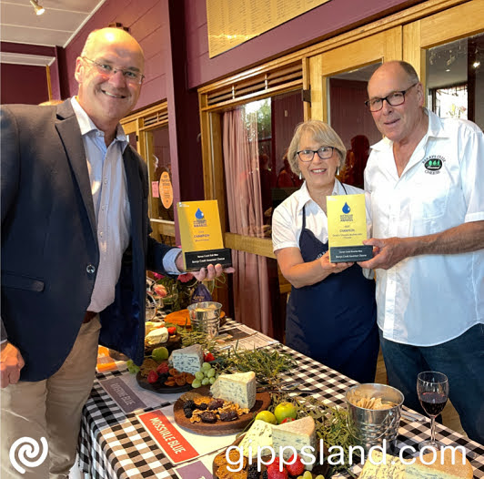 The Nationals Member for Gippsland South, Danny O'Brien with Cheryl Hulls and Barry Charlton