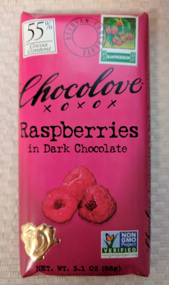 55% raspberry chocolove bar