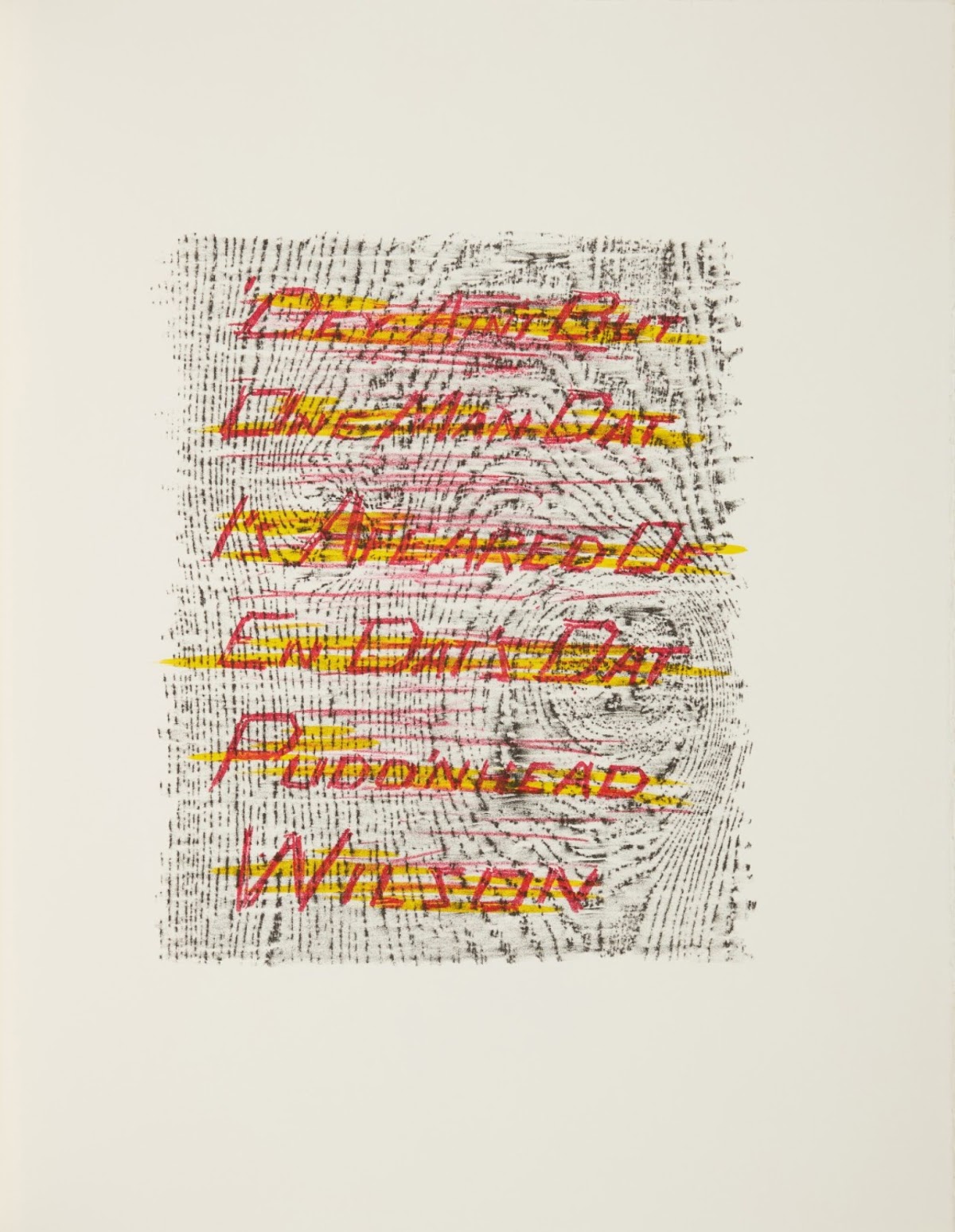 Ed Ruscha, lithography for Sayings from Mark Twain's Pudd'nhead Wilson, San Francisco, Greve/Hine & Limestone Press, 1995