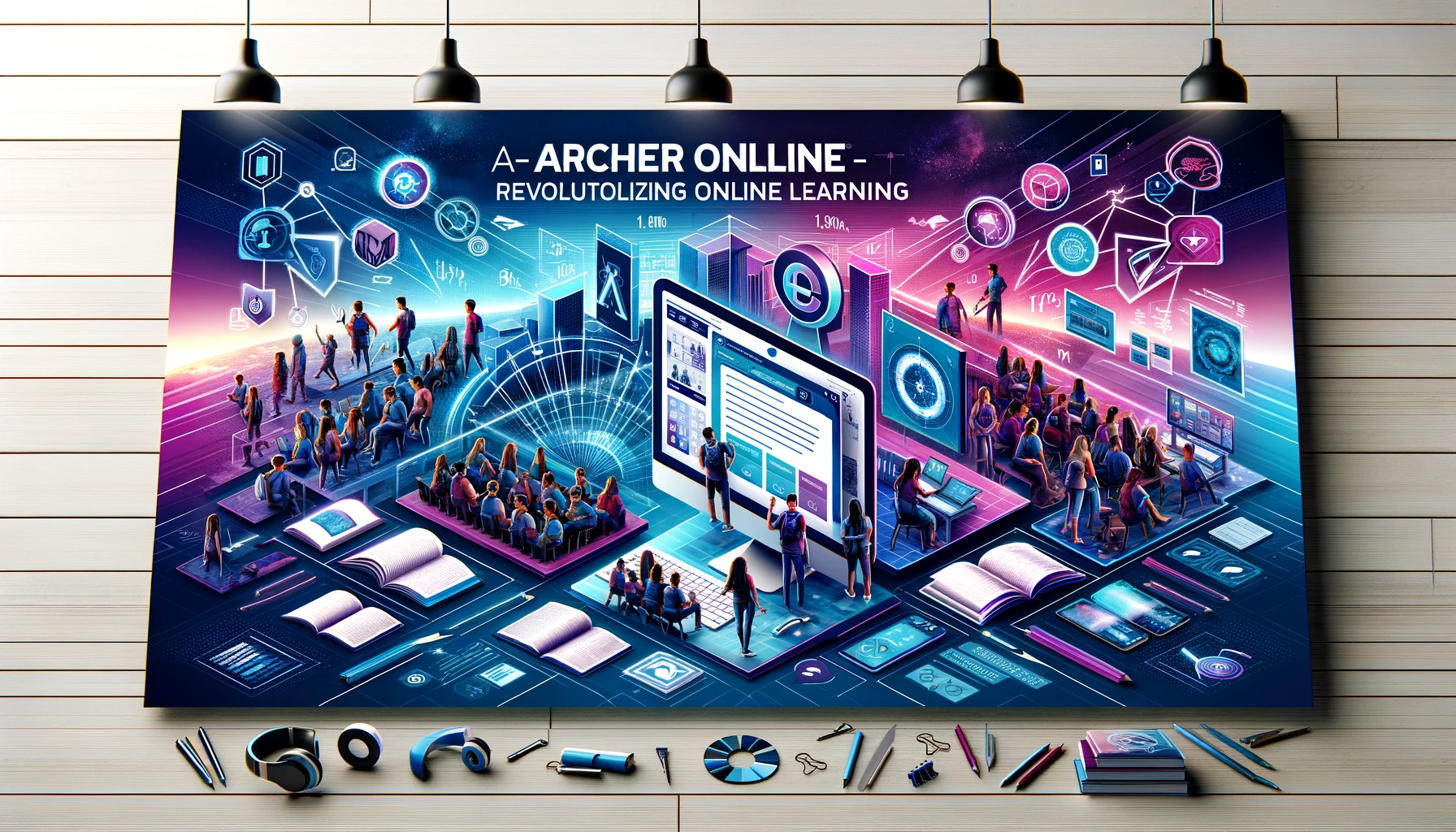 wide-format image created for the tweet about Archer Online, depicting its innovative online learning platform