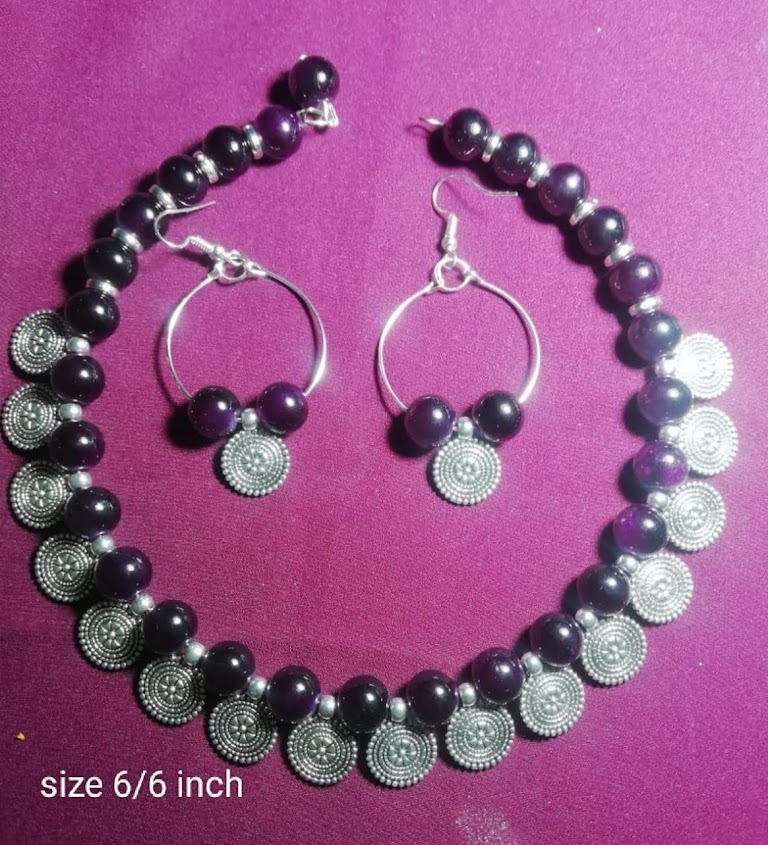 Handmade Beads Choker with Earrings