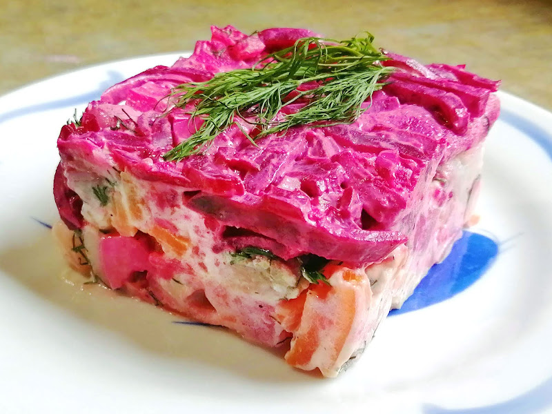 shuba (layered herring salad) 