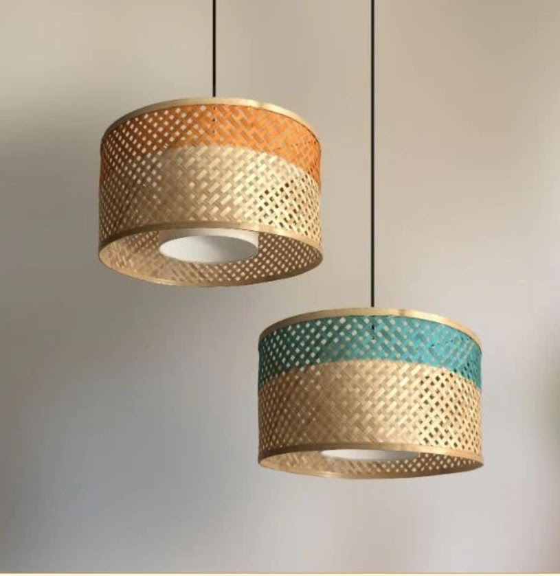 Handmade Bamboo Hanging Lamp for Decor (1 pc)