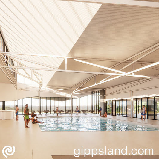 Rendered image of the newly designed Aqua Energy Leisure Centre in Sale