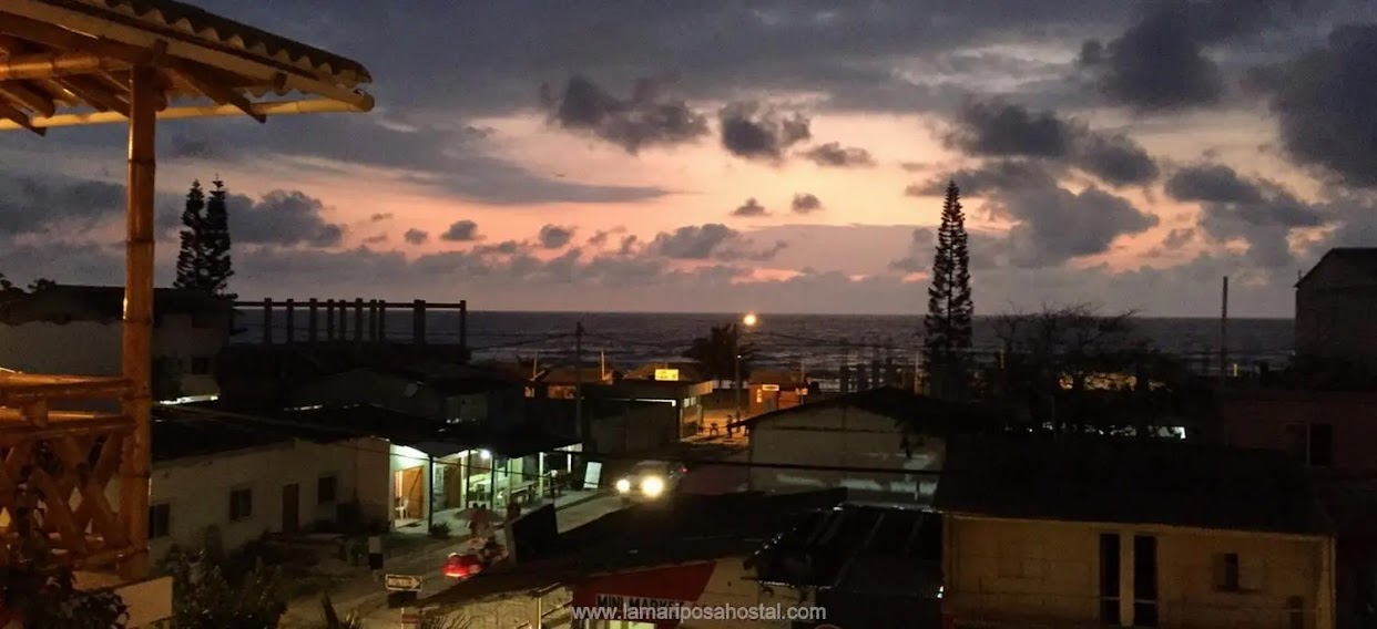 La Mariposa Hostal splendid sunsets in Olón Province of Santa Elena on the Ruta del Sol or Spondylus Ecuador