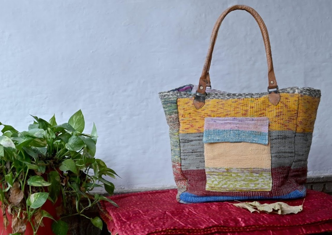 Handmade Cotton Multicolour Durry bag