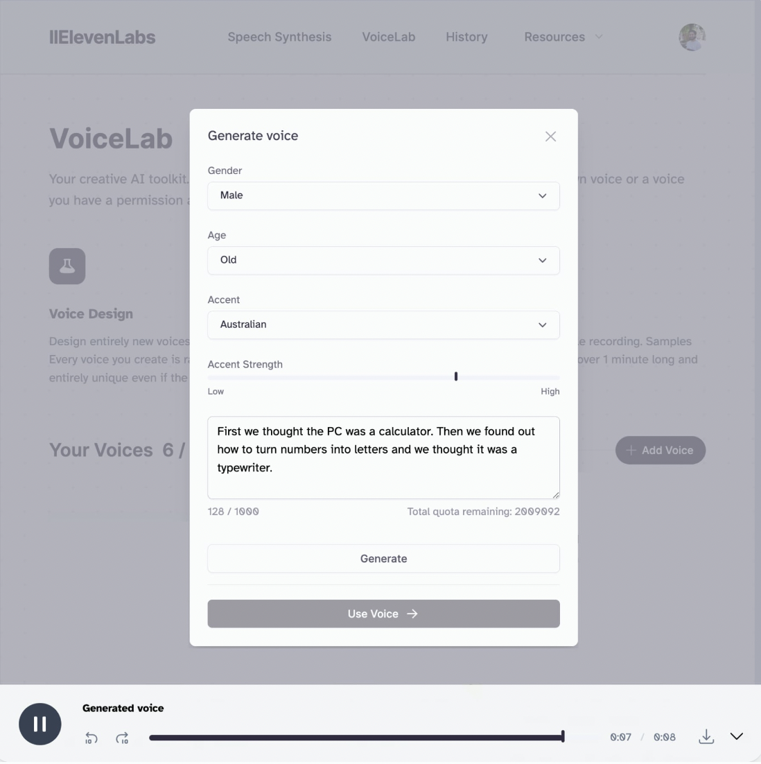 llElevenLabs - Create new voices from scratch