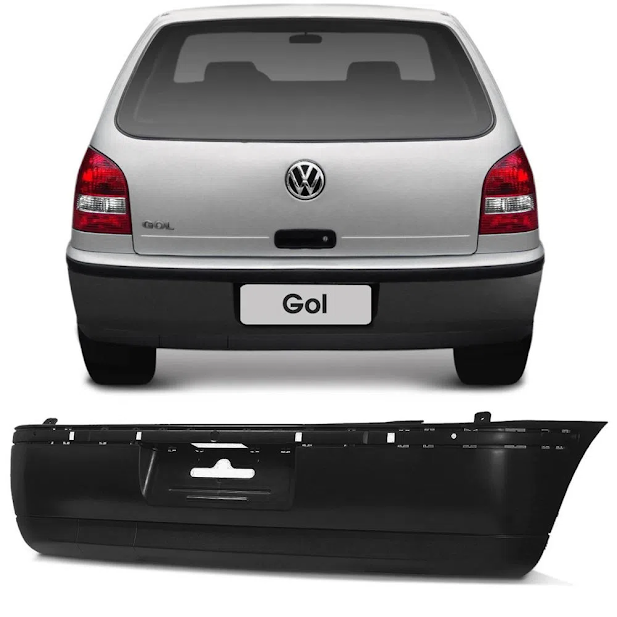 Parachoque Traseiro Gol G3 2000/2002 Preto Liso - 6410 Dts