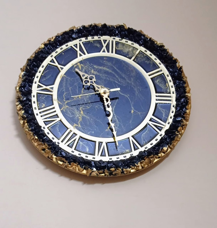 Handmade Resin Clock for Wall Decor