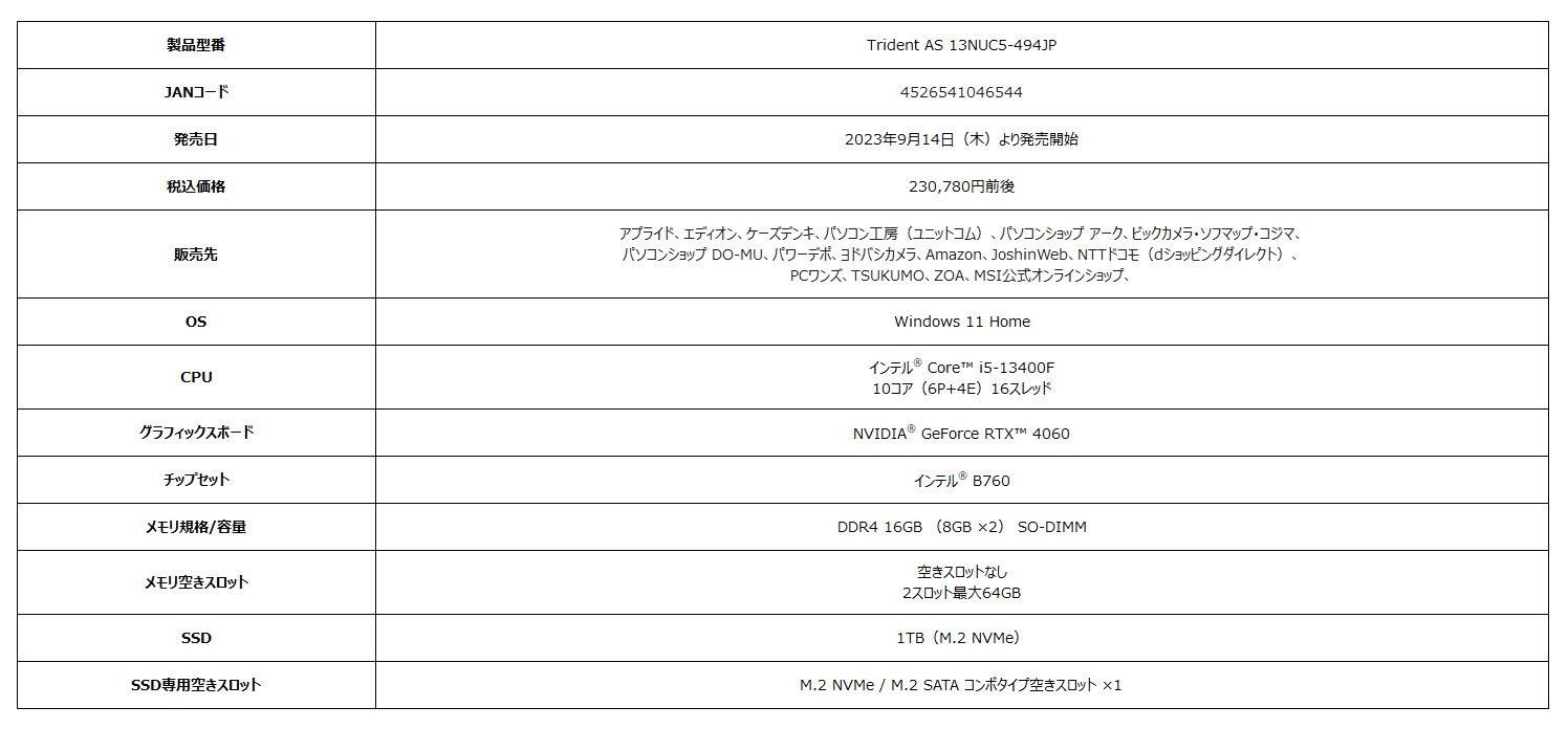 Trident AS 13NUC5-494JP