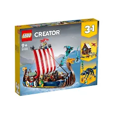 Đồ Chơi Tàu Của Người Viking Và Rắn Khổng Lồ LEGO CREATOR 31132