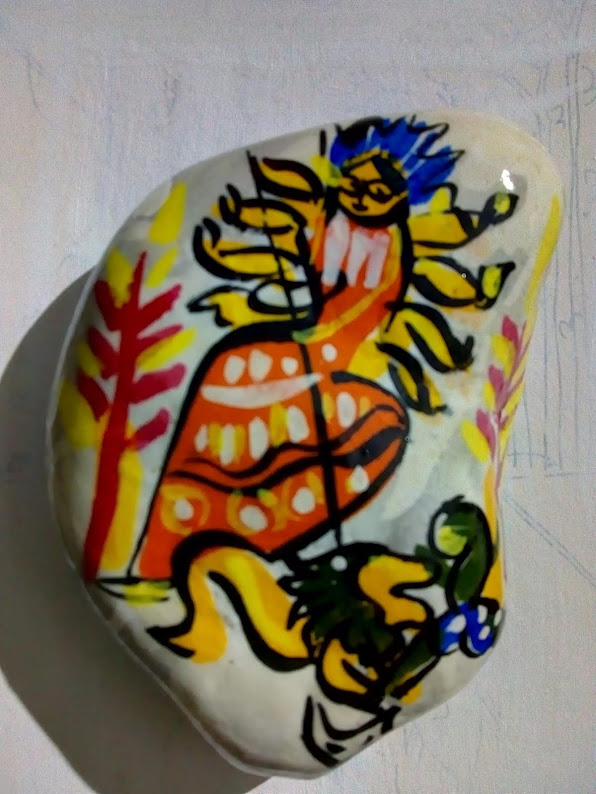 Hanpainted Stone Paper Weight