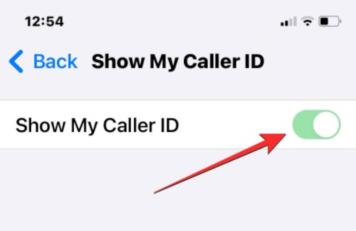 Turn on the toggle switch next to "Show My Caller ID."