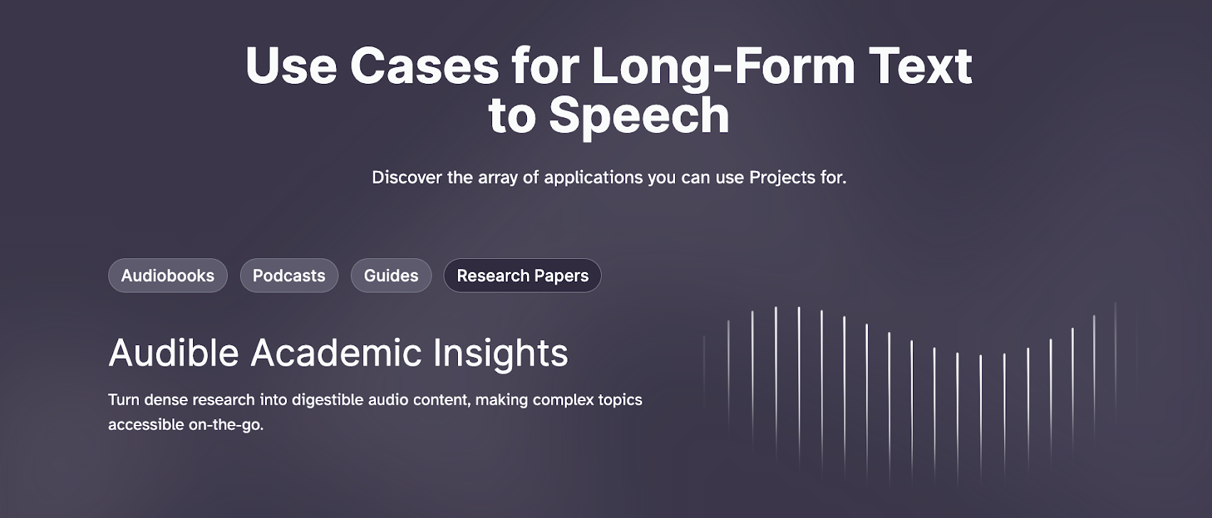 ElevenLabs Use Cases for Long-Form Text to Speech