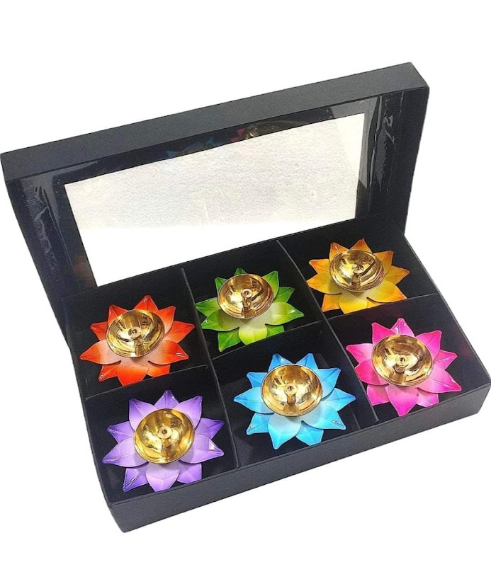 Artisan-Made Flower Urli Diya Set of 6