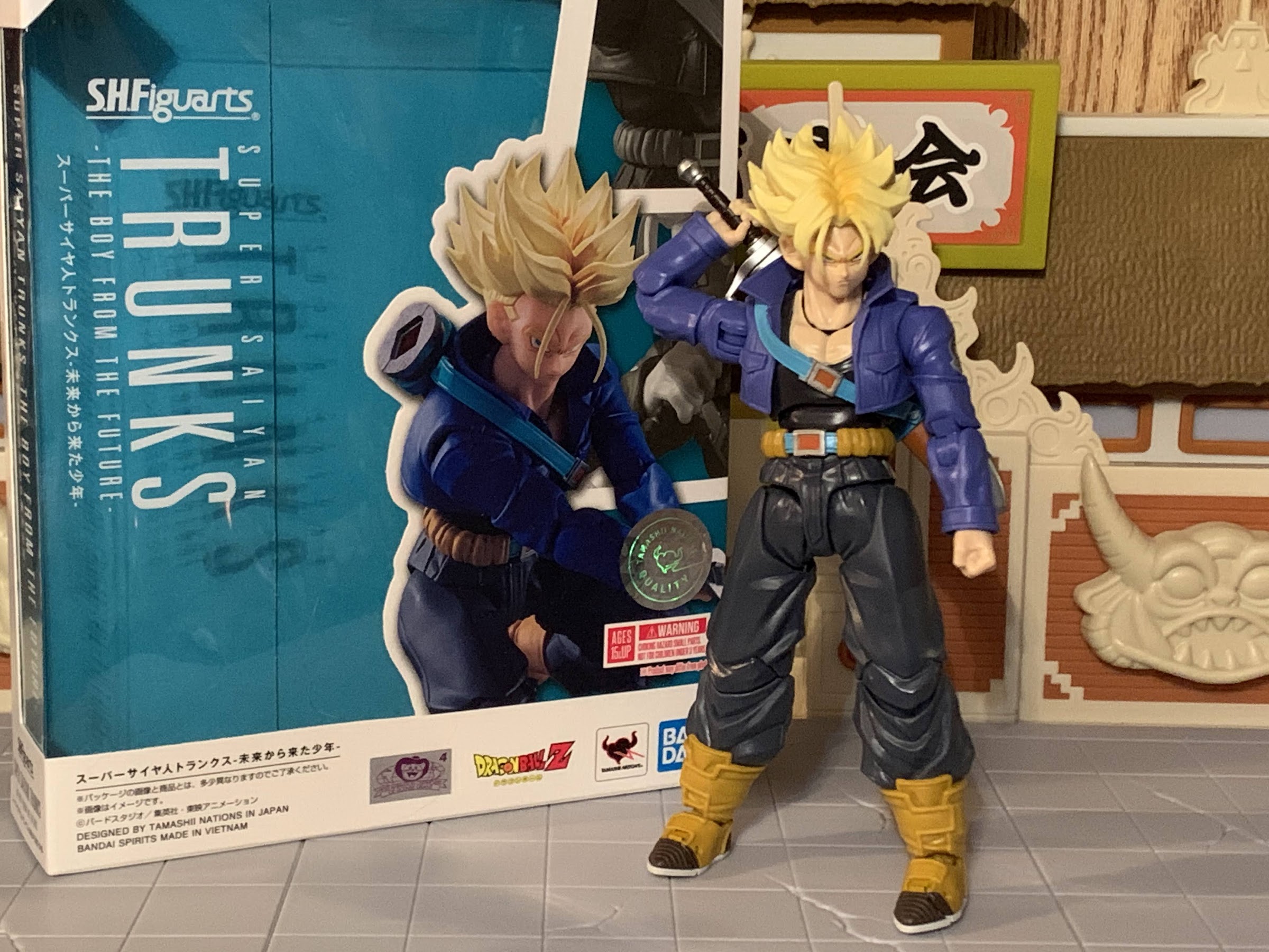 Bandai-SHF Dragon Ball Super Saiyan Trunks Figura de Ação Anime