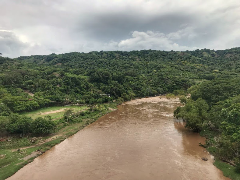 Paz River between Guatemala and El Salvador view in rainy season