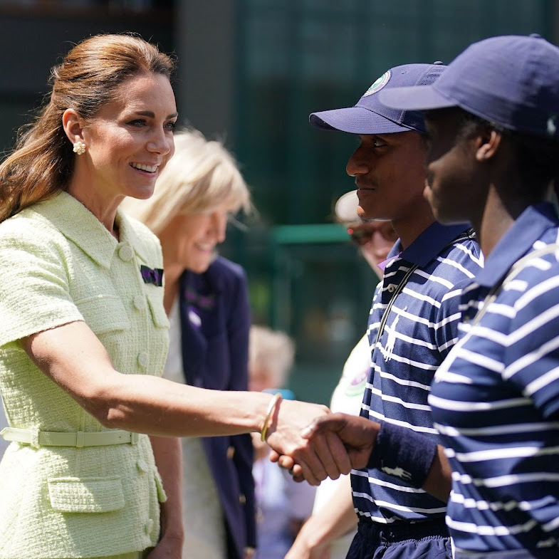 The Princess of Wales met with the Wimbledon ball boys and girls