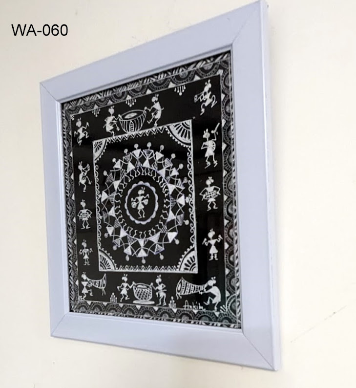 Handmade Warli Painting for Wall Decor (Framed)