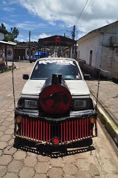 pick up truck made to look like a locomotive