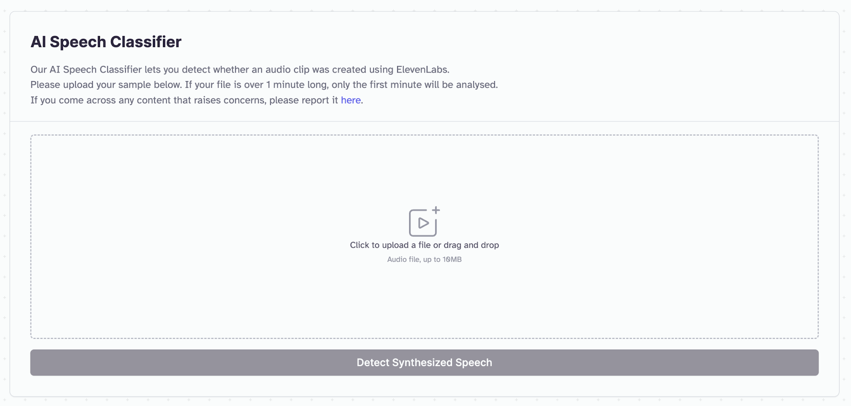 ElevenLabs - AI Speech Classifier