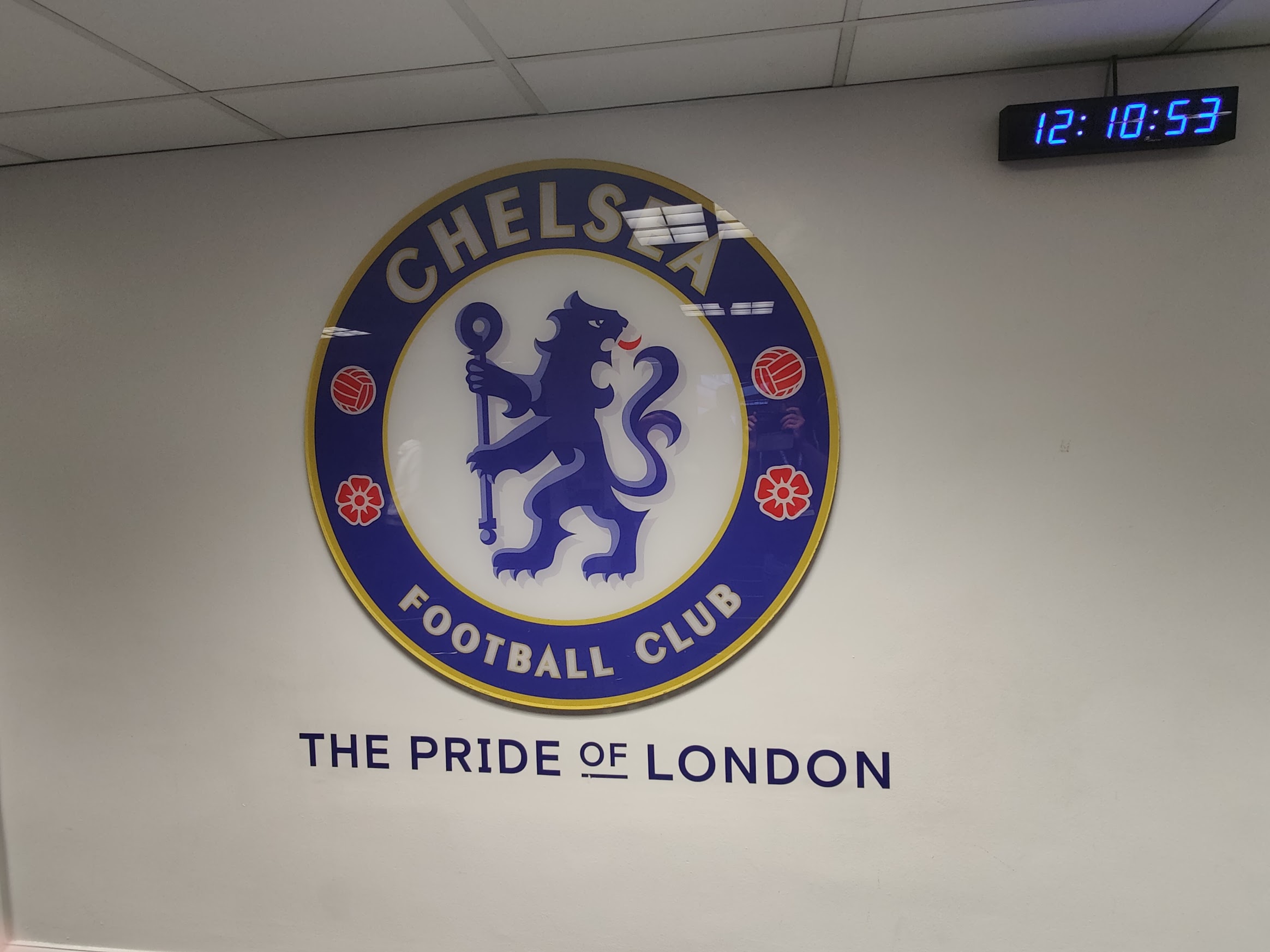 Chelsea logo in the conference room