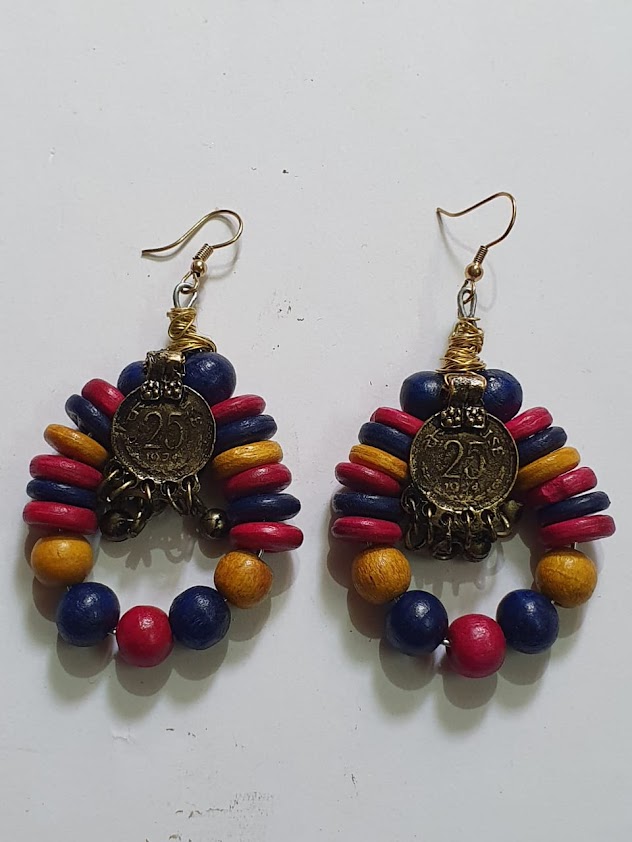 Handmade Beautiful Wooden Beads Earrings