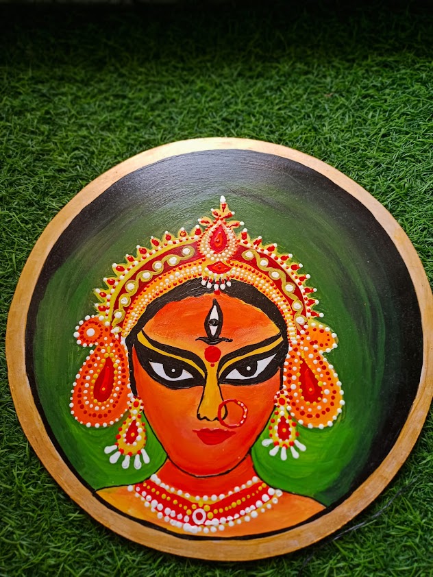 Beautiful Maa Durga Artwork on MDF Board Suitable for Wall Hanging or Gift Purposes