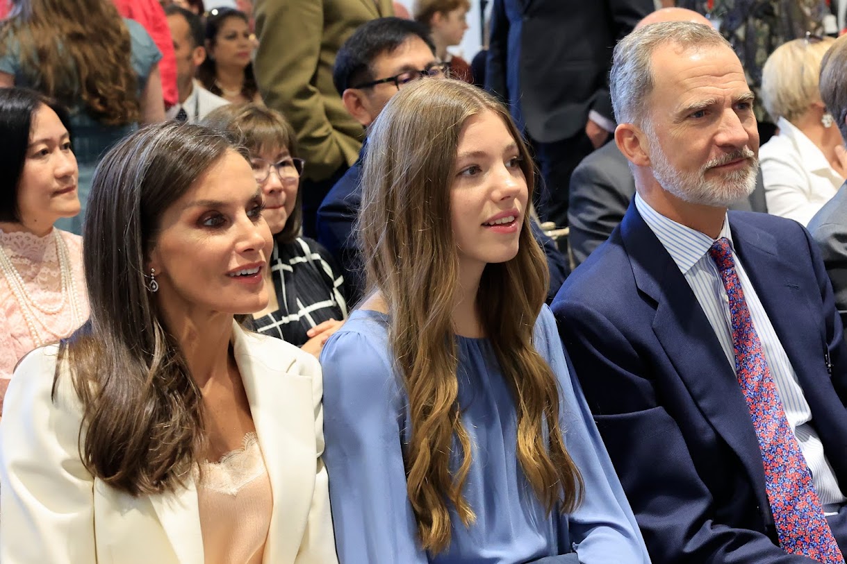 King Felipe, Queen Letizia and Infanta Sofia for Princess Leonor's Graduation Ceremony in Wales