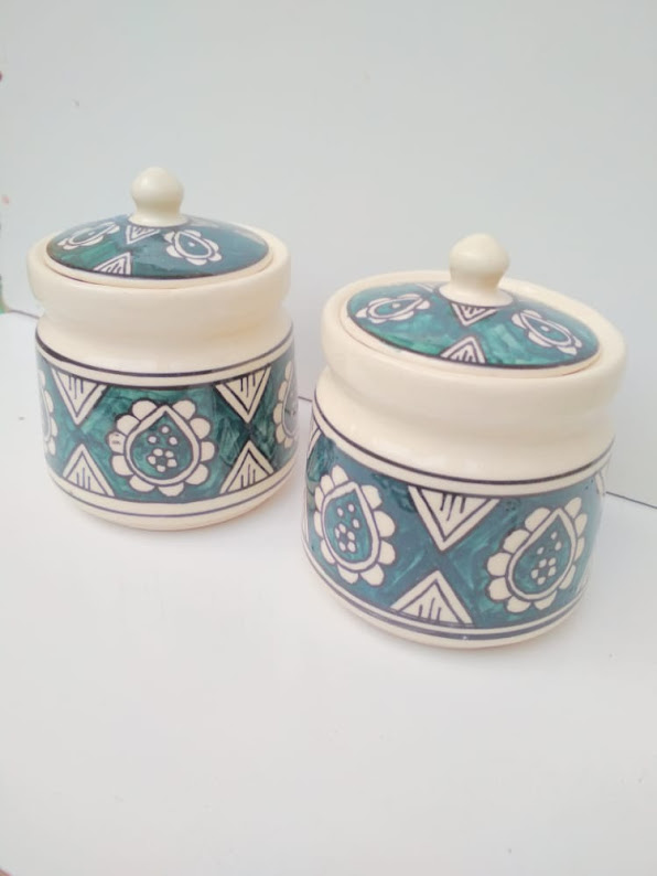 Artisan Made Ceramic pickles Jar Set of 1