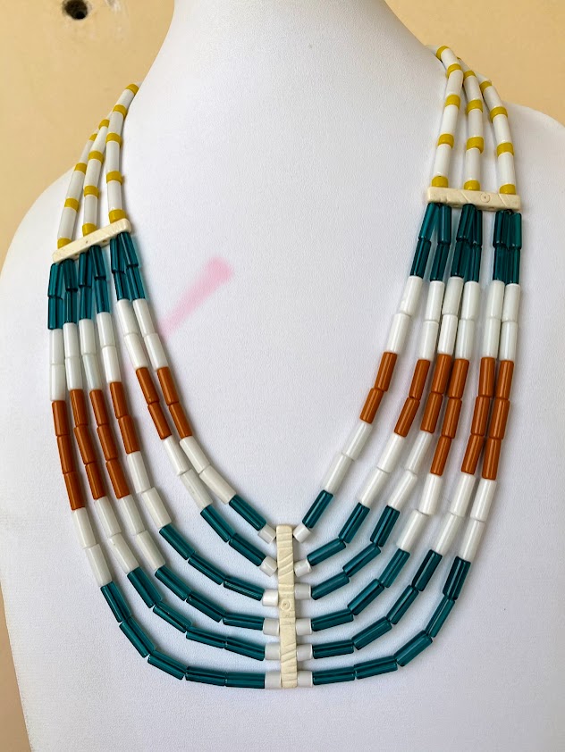 Beautiful Carnelian Beads and Glass Beads Necklace
