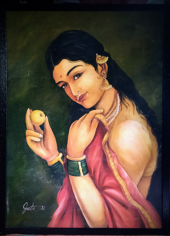 Handpainted Oil Colour Painting on Canvas for Wall Decor