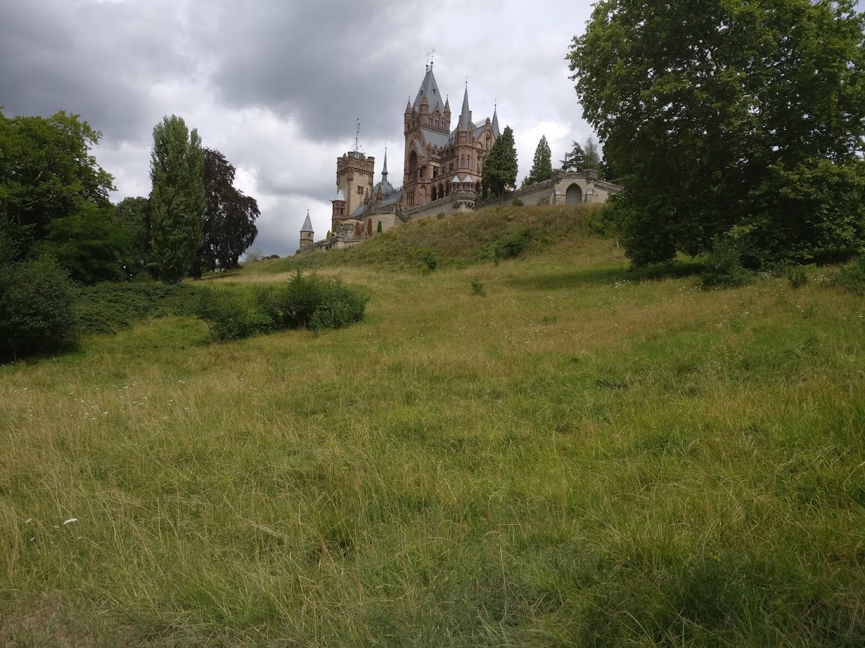 A side view of the castle from a lower point of view on the way back