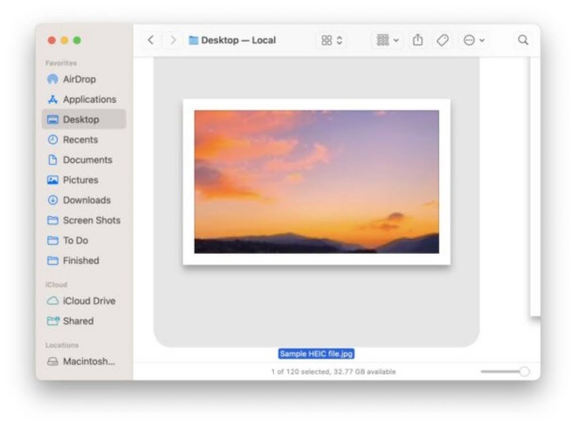 Select the HEIC images that you want to convert to JPG format.