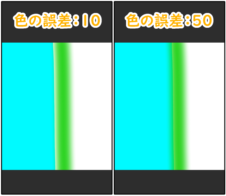 スマホ版クリスタのシンプルモード「色の誤差」