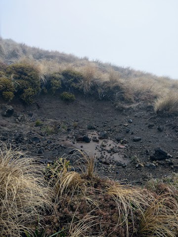 Tongariro Alpine Crossing impact crater from Te Maari volcano