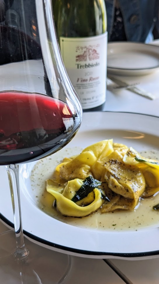 Tortelli with ricotta, sage, and delitia at Grand Amari