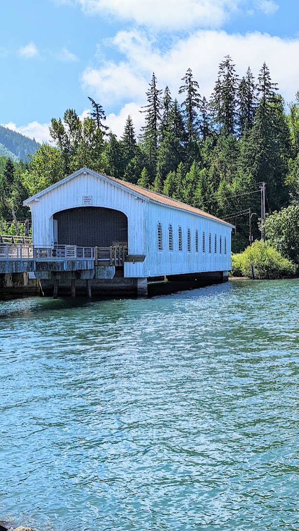 Hwy 58 to Crater Lake - on the way visit Lowell Covered Bridge, the widest covered bridge in Oregon