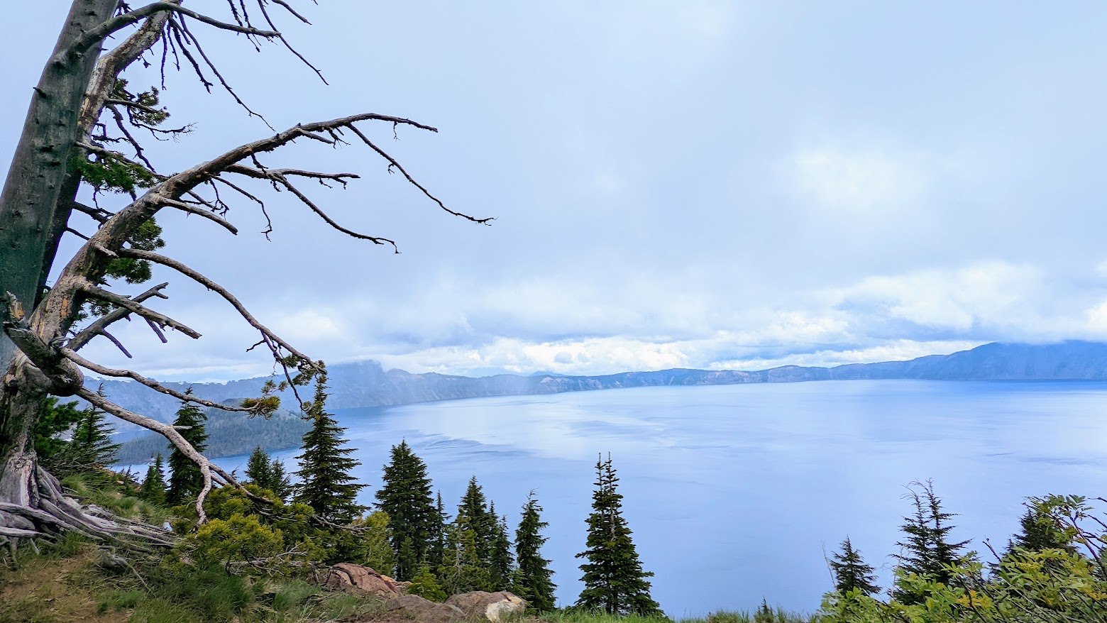 Crater Lake, Oregon at 1 pm on July 5, 2022