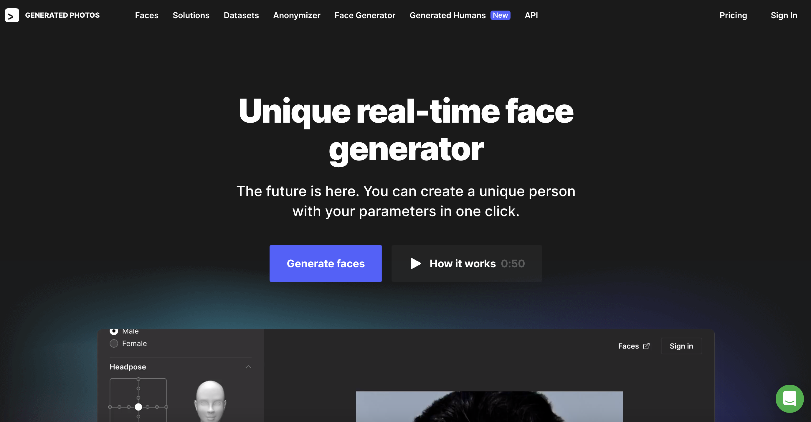 Fake Face Generator AI tool