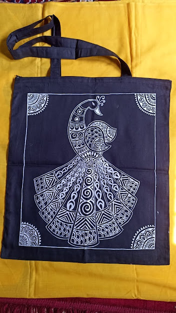 Handpainted Cotton Tote Bag