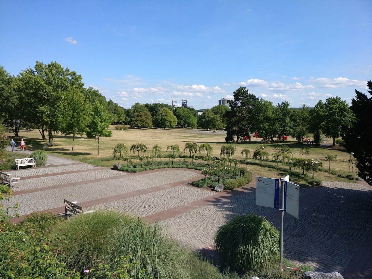 A view of a small part of the park from a birds-eye view