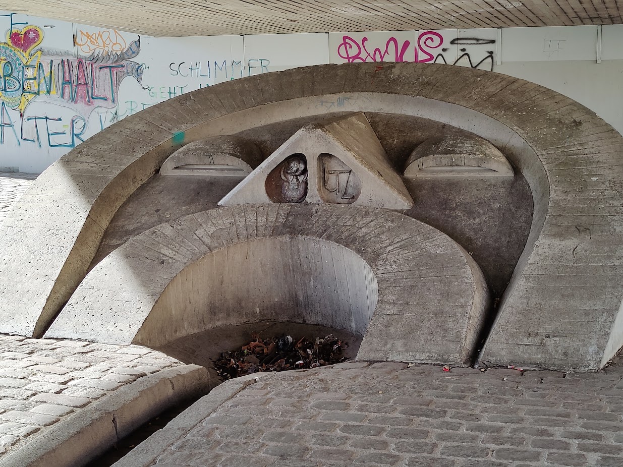 A close up of the head of the sleeping / buried person