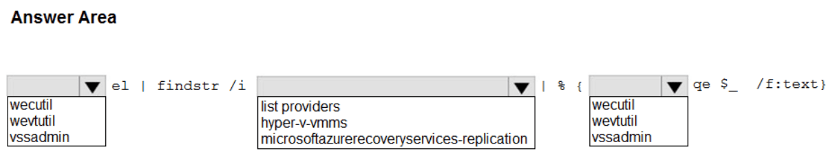 You need to inspect the logs on the server to troubleshoot the issue. How should you complete the command?