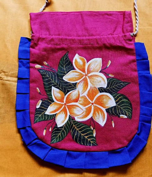 Handpainted canvas Pouch for women