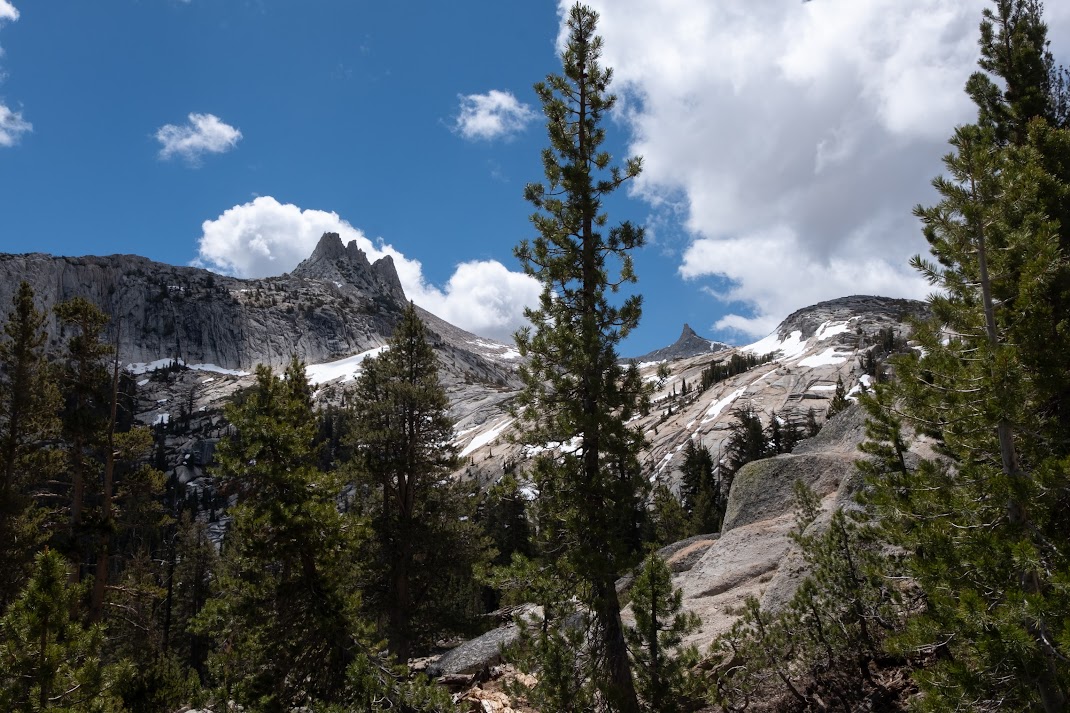 Backpacking off-trail in Yosemite from Budd Lake to Cathedral Lakes
